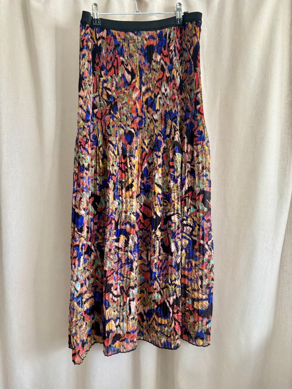 Allison Brittney Pleated Floral Midi Skirt | Size M